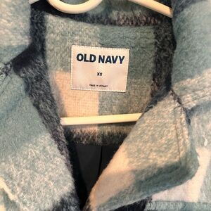 Old Navy blue plaid shacket